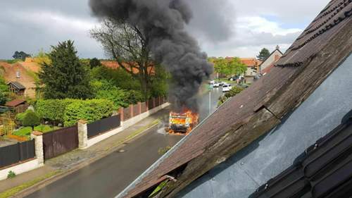 Durch Gasflasche. Heute Nachmitag in einem kleinen Ort im Landkreis Harz..jpg
