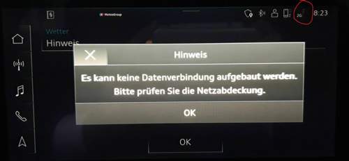 Fehlermeldung Datenverbindung MMI
