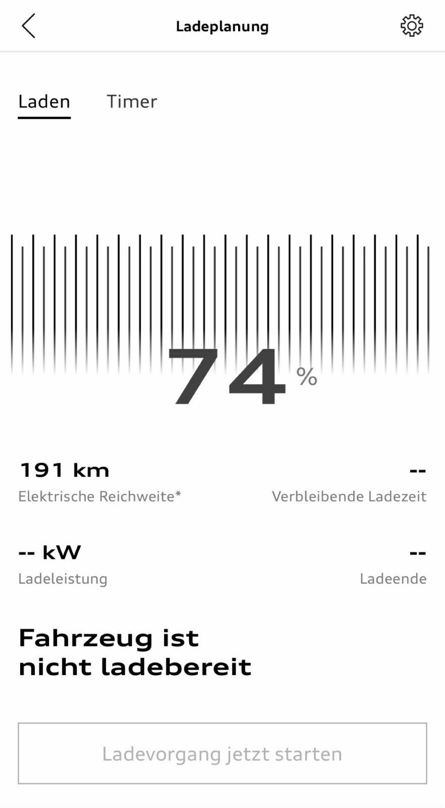 Audi App ladebegrenzung