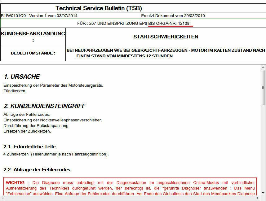Motor springt nicht mehr an wenn er WARM ist.
