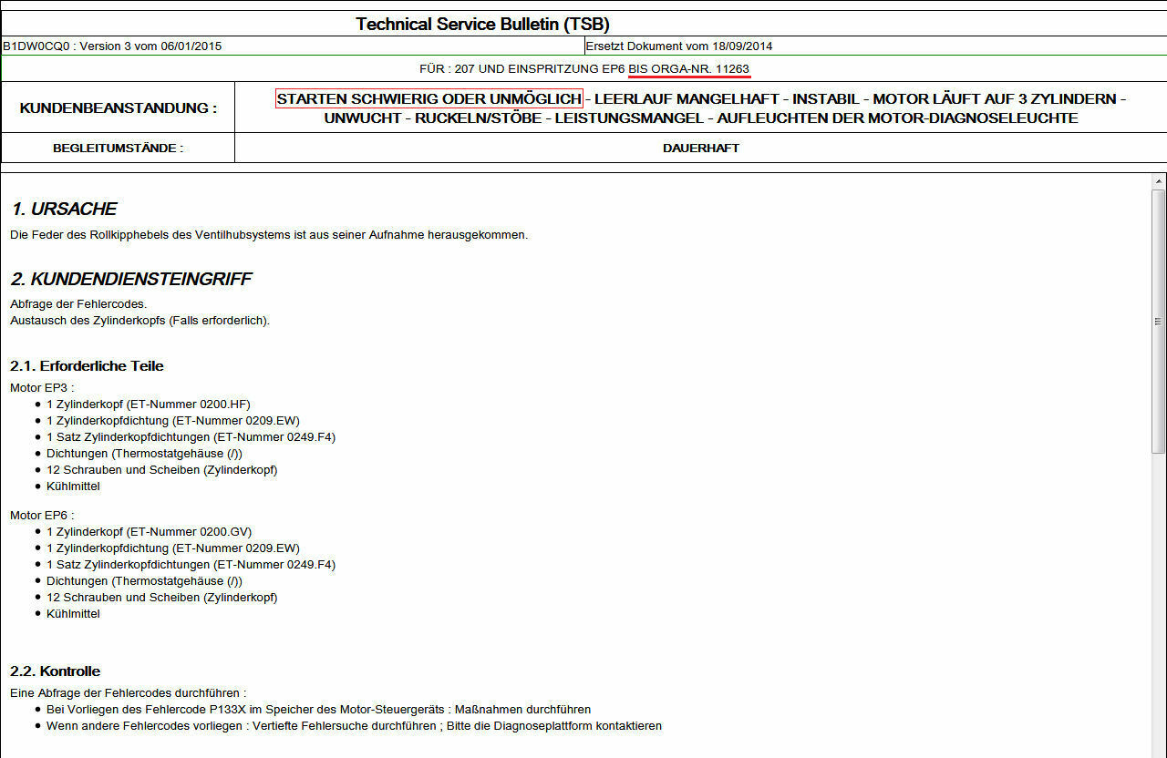 Motor springt nicht mehr an wenn er WARM ist.