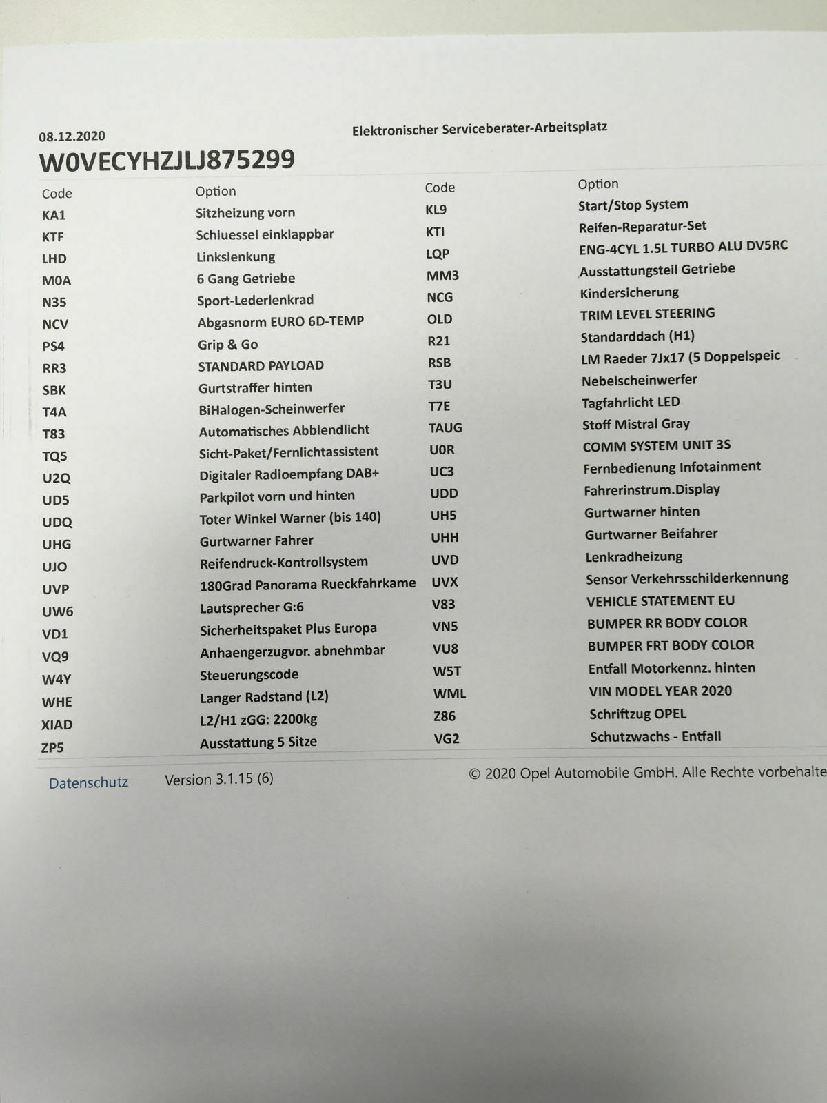 Opel Combo E Freitag den 13ten Auto.