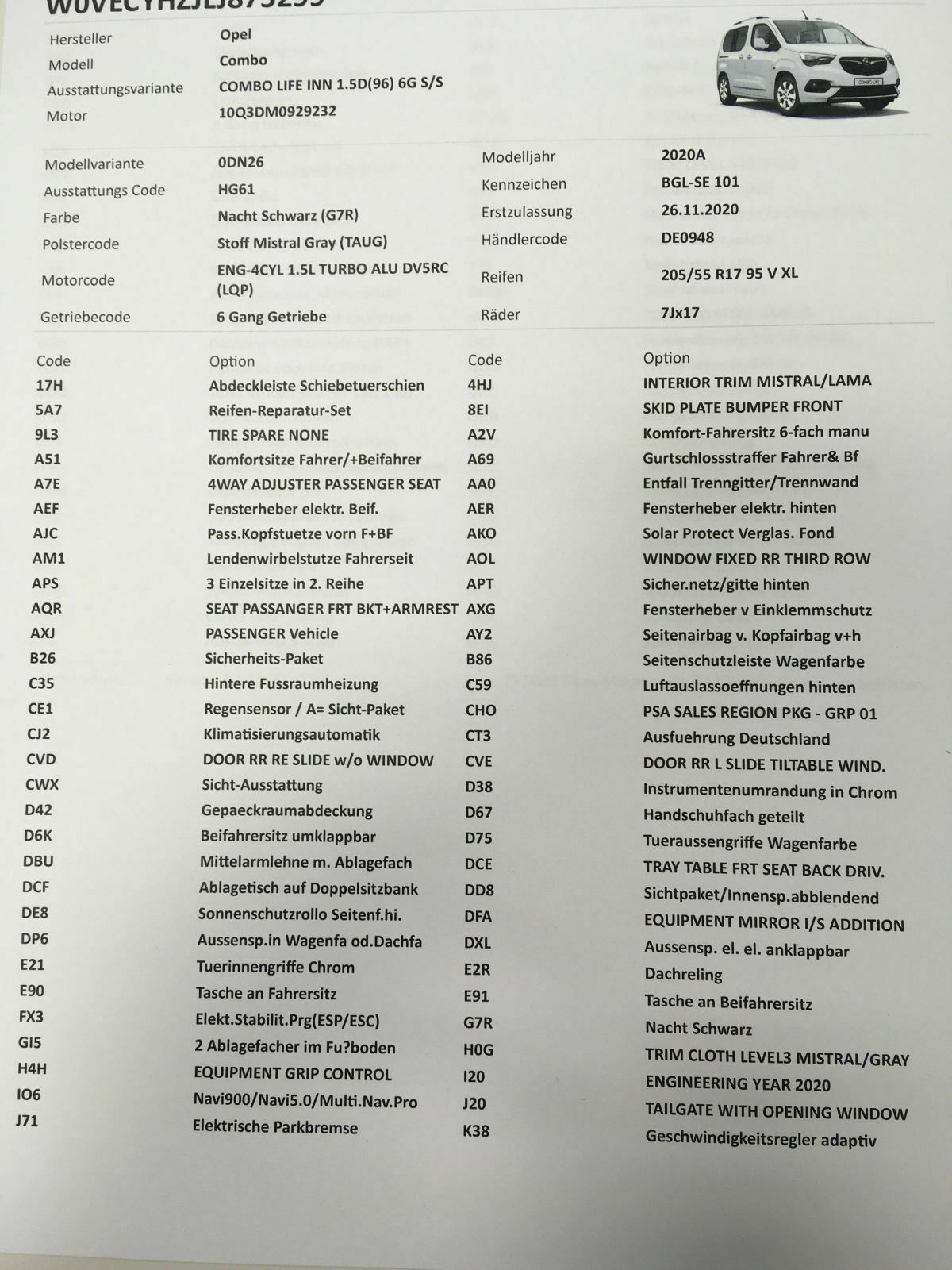 Opel Combo E Freitag den 13ten Auto.