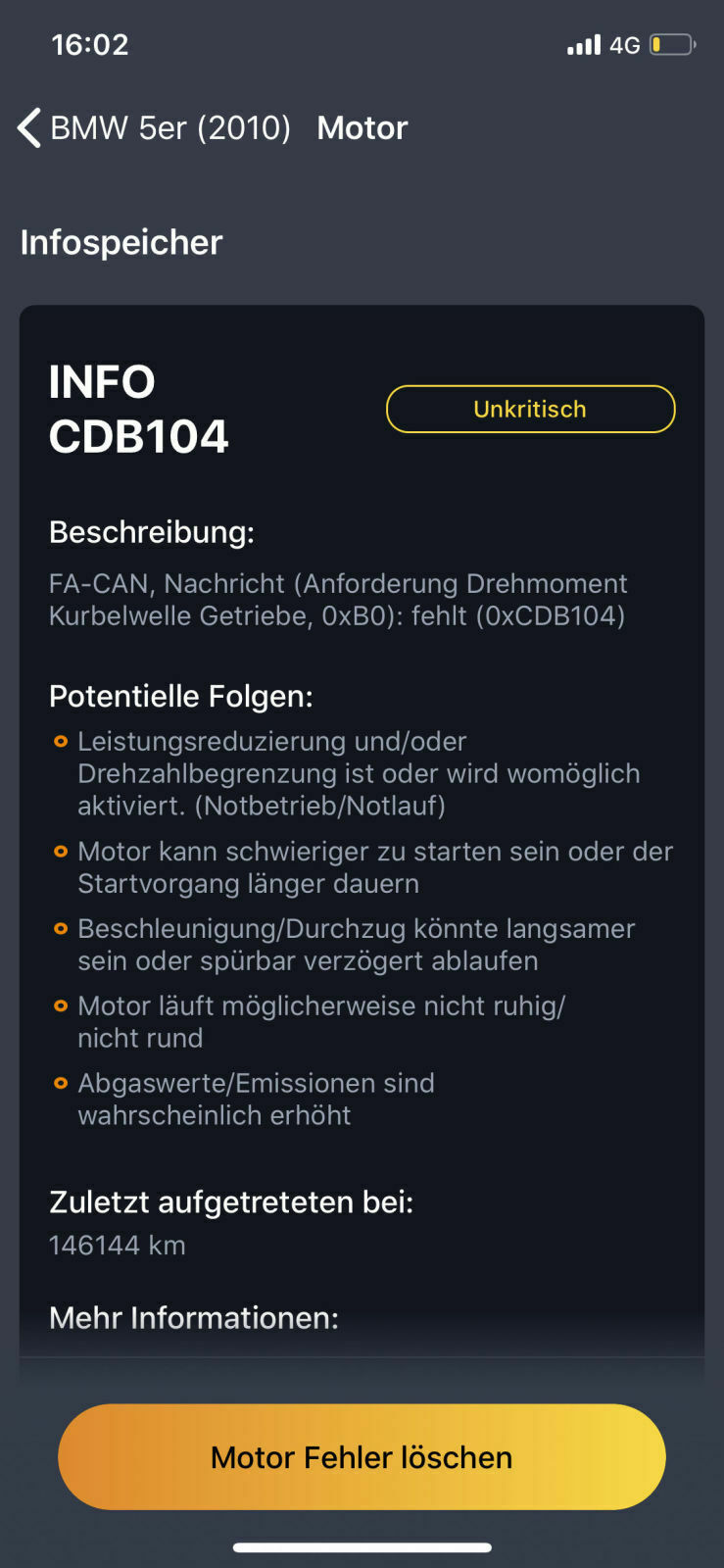 Cdb104 Fehlercode