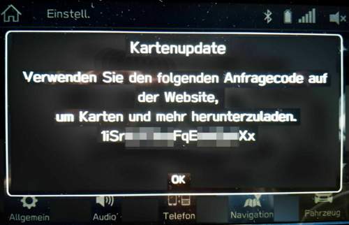 Kartenupdatescreen
