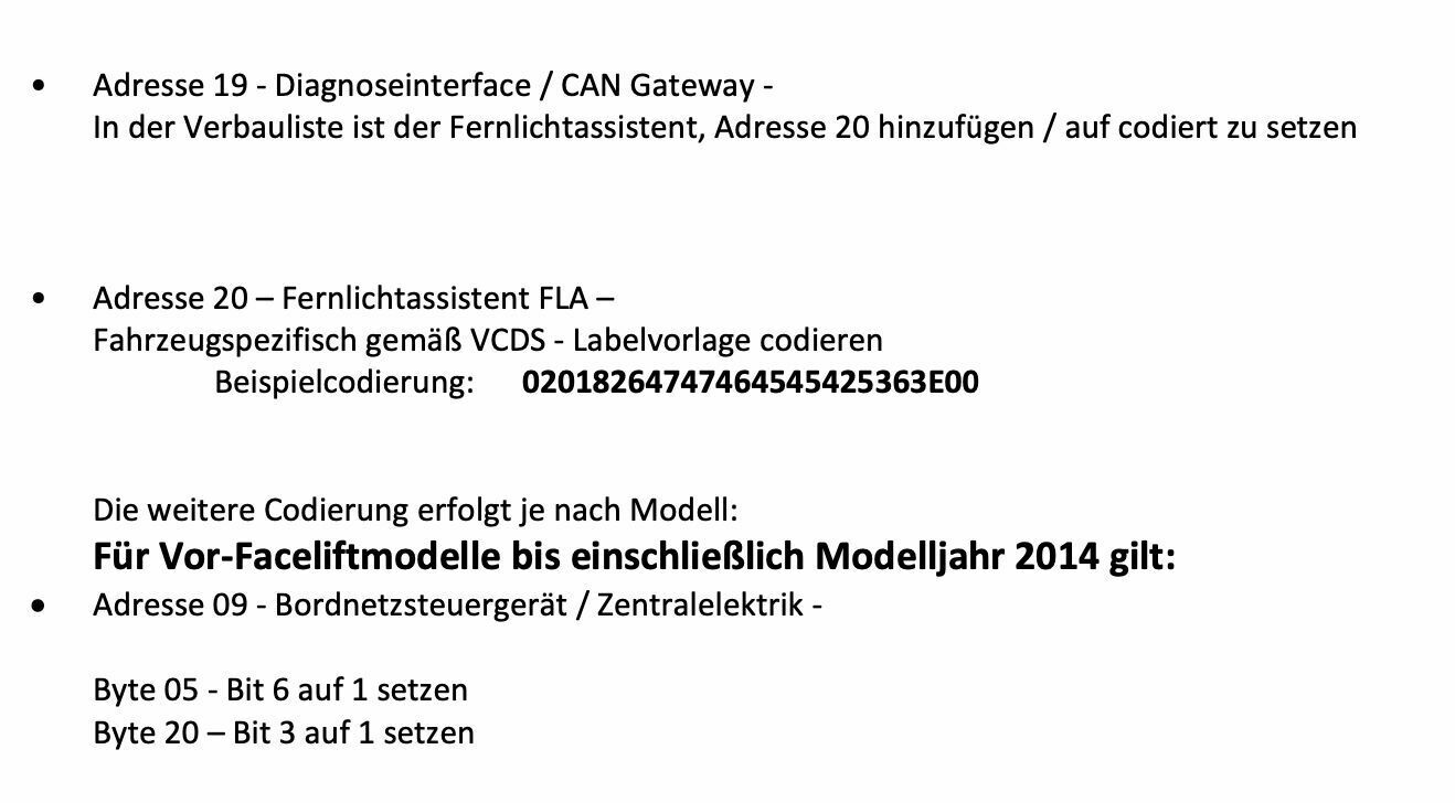 Fernlichtassistent nachrüsten / aktivieren?