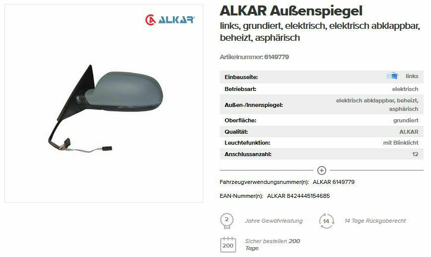 Automatisch einklappbare Spiegel nachrüsten