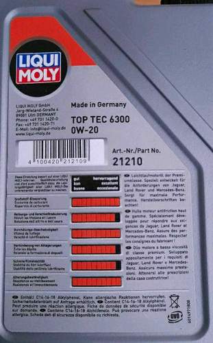 Top-tec-6300-0W-20