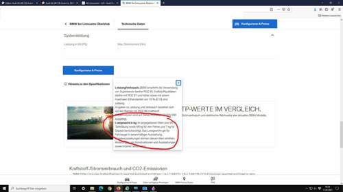 BMW Leergewichts-Angabe