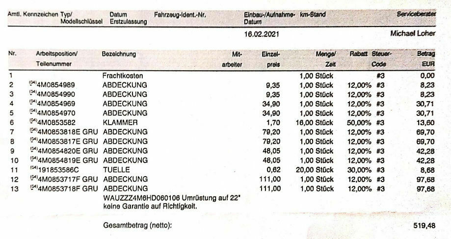 Audi SQ7 20" mit 22" Felgen