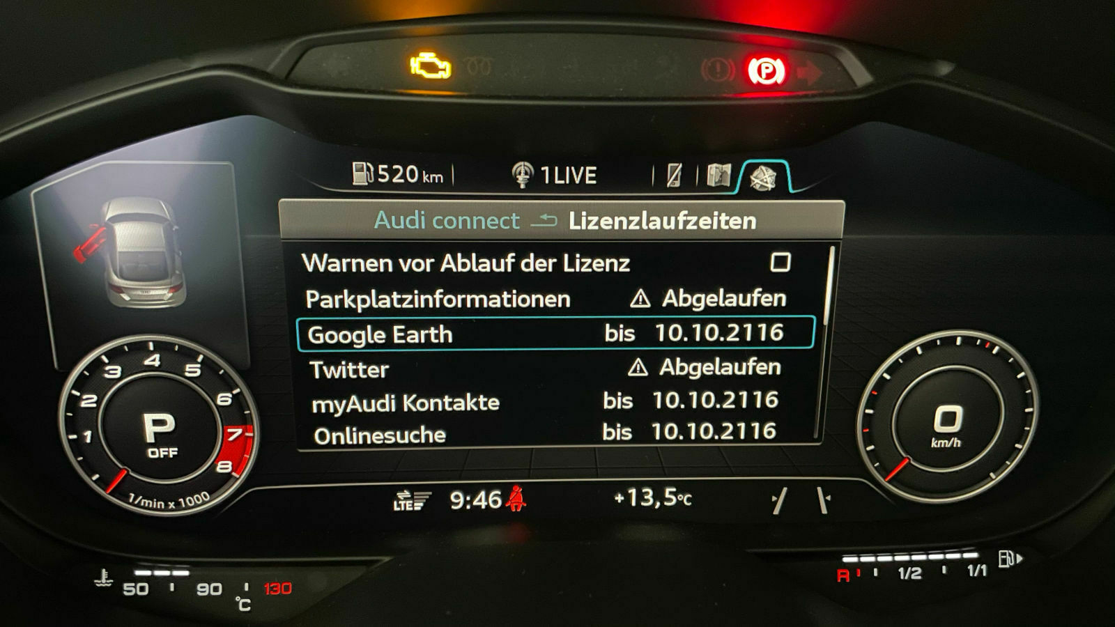 Benötigt google earth eine Lizenz aus Audi connect?