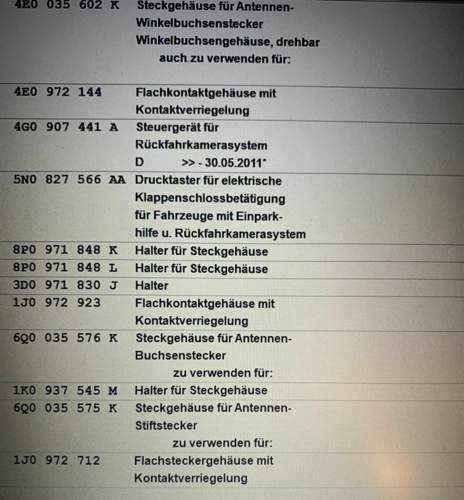 Rückfahrkamera Teile