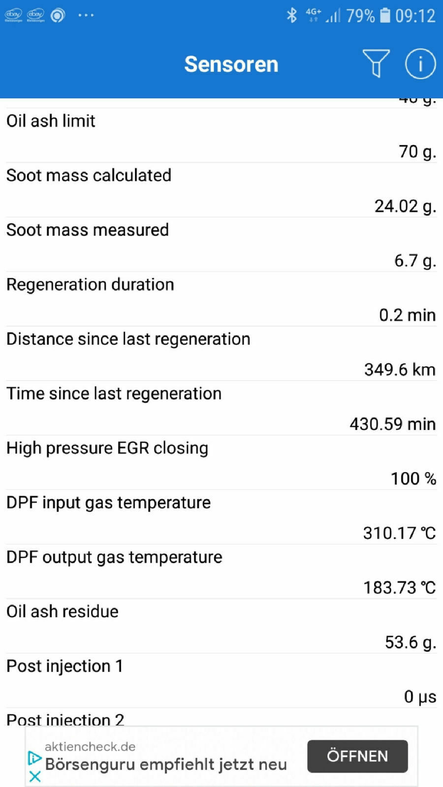 DPF - Rußpartikelfilter... wie hoch ist euer Ascheeintrag - Wert?