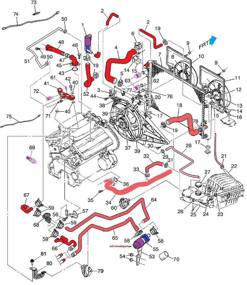 Omega B - X25XE - Kleines Kühlmittel-Leck irgendwo hinten am Motor!