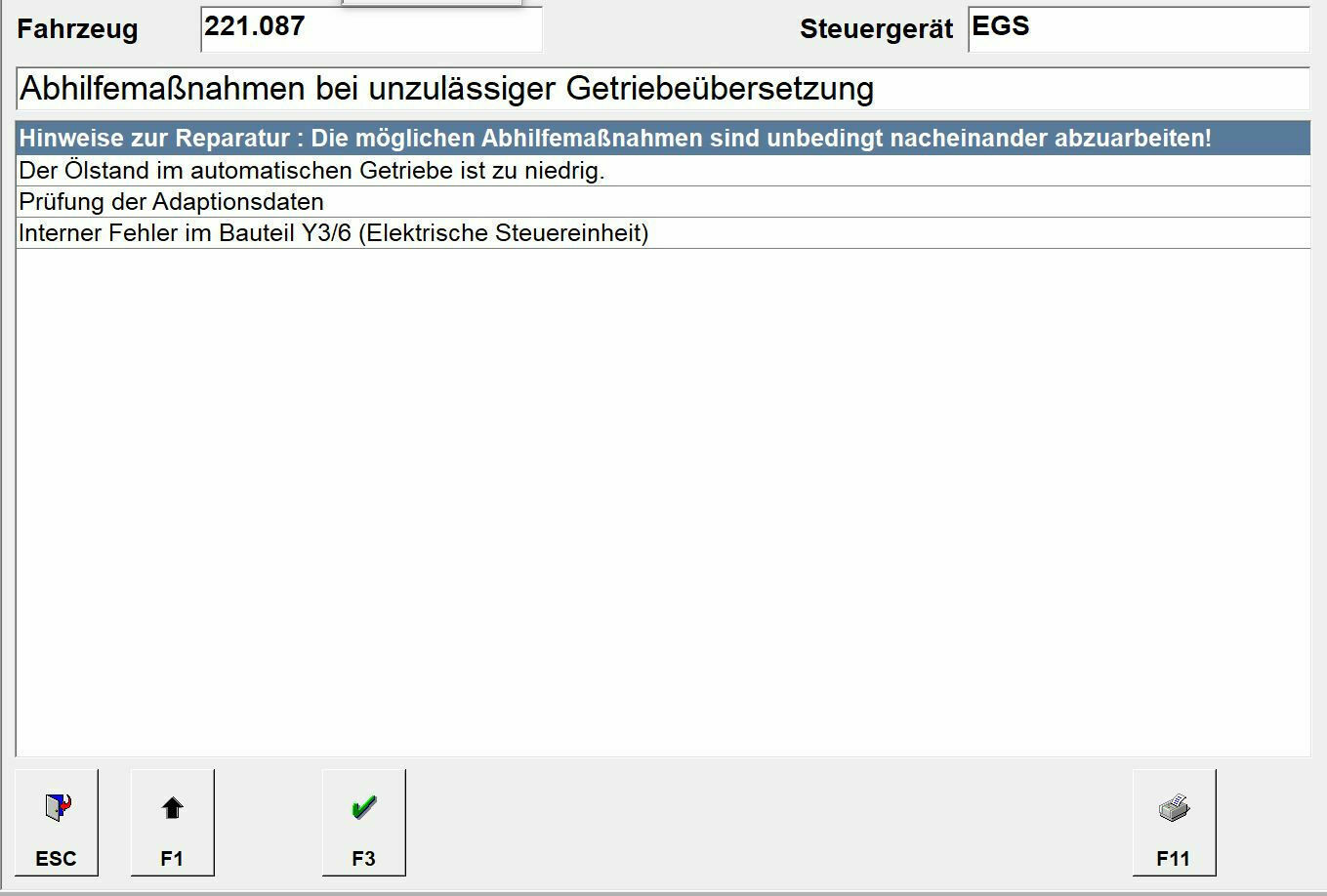 Getriebeproblem Fehler P0730 unzulässige Getriebeübersetzung 722.6