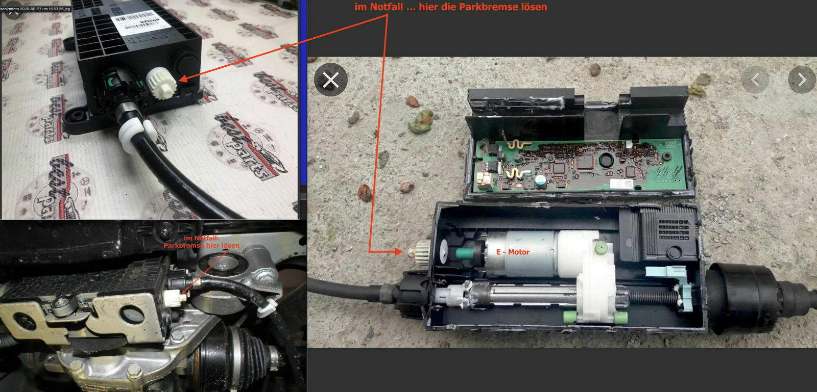 Parkbremse im Montags-Vau defekt  Folgeschaden von Garantie ausgeschlossen