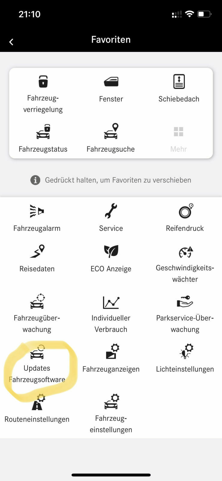 Software Updates und Version MBUX