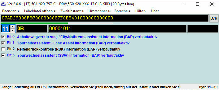 Anleitung: Lane Assist/Spurhalteassistent codieren