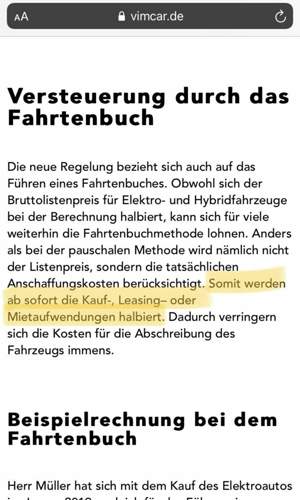Versteuerung mit Fahrtenbuch