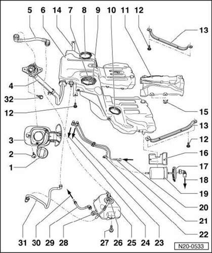 Phaeton Benziner Kraftstoffleitungen