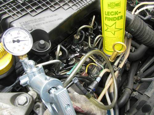 Test mit Überdruck.