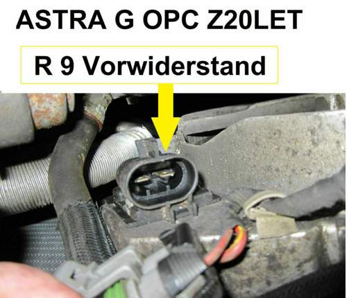 Einbauort R 9 am Lüfterrahmen