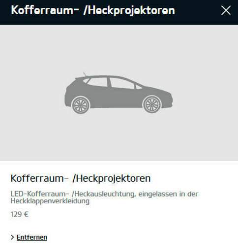 Kofferraun-/Heckprojektoren für 129 €