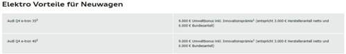 Elektro Vorteile für Neuwagen