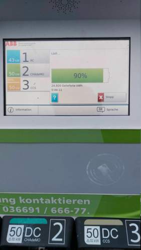 Ladung von 40 auf 90 bei 8Grad