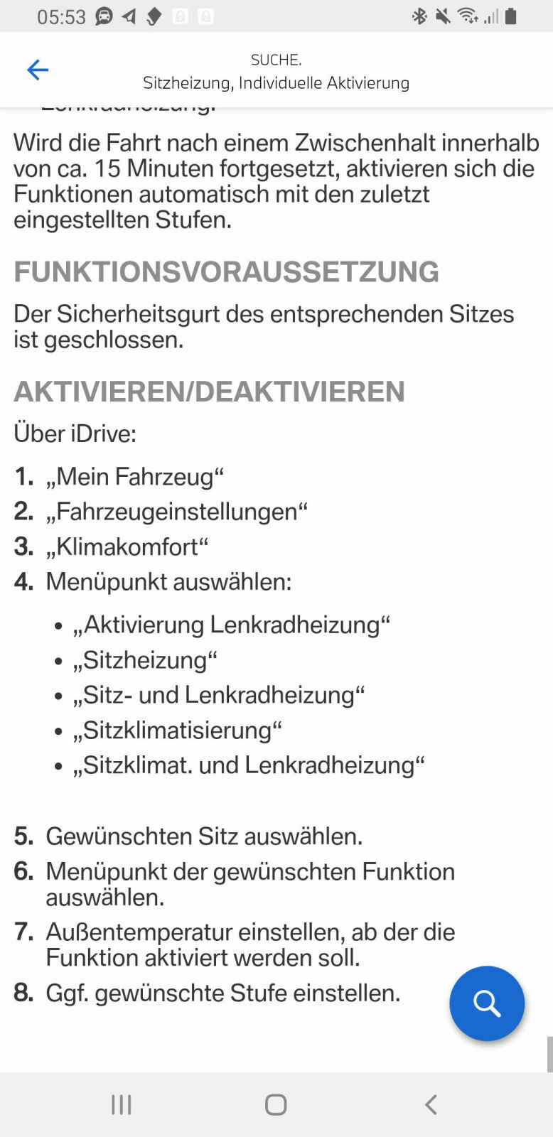 Automatisches Einschalten Sitzheizung für Beifaher nicht mehr möglich?
