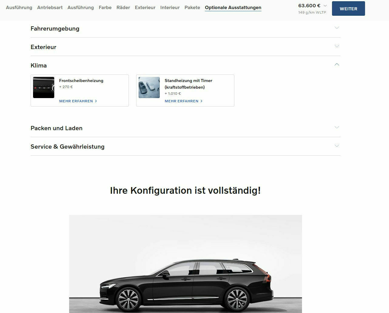 Preislisten und Online Konfigurator V90/V90CC, Aktuell: MJ25 "Early"