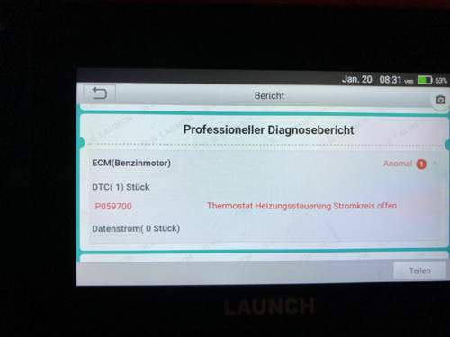 Thermostatheizungsstörung