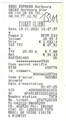 Tankbelege Elsass E10 13 Nov 2021