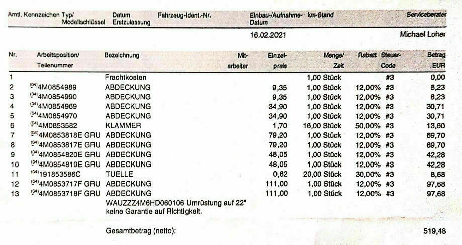 Audi SQ7 20" mit 22" Felgen