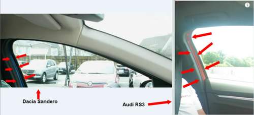 Vergleich Seitenscheiben Sandero RS3