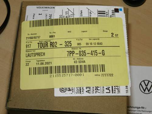 VW Chassis 7PP-035-415-G, Originalkarton