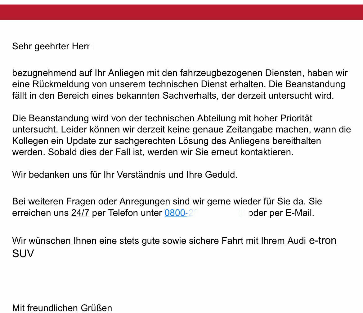 MyAudi App/Audi Connect Fehlermeldungen & Probleme