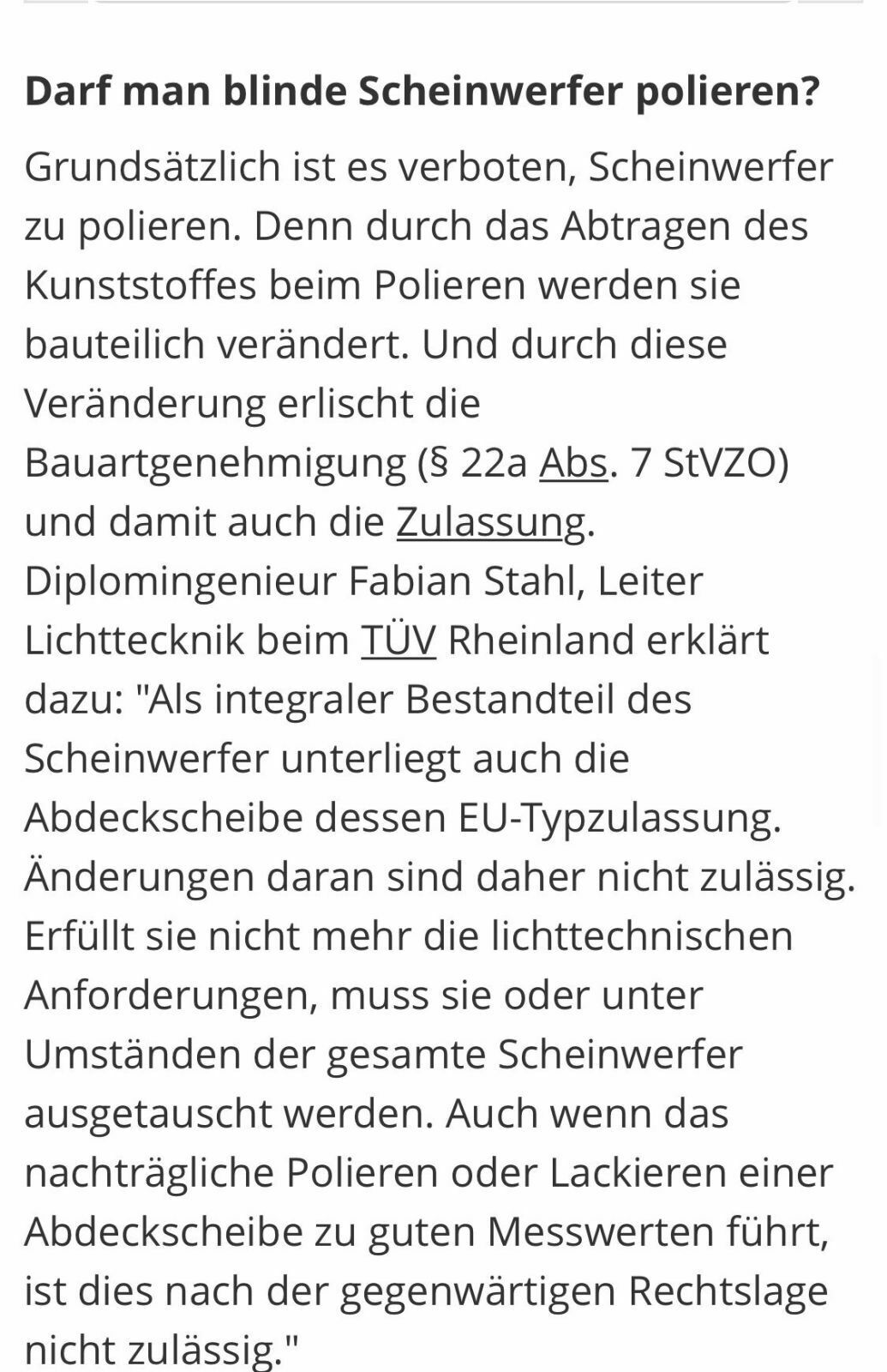"Blinde" Scheinwerfer - Streuscheiben milchig/gelblich