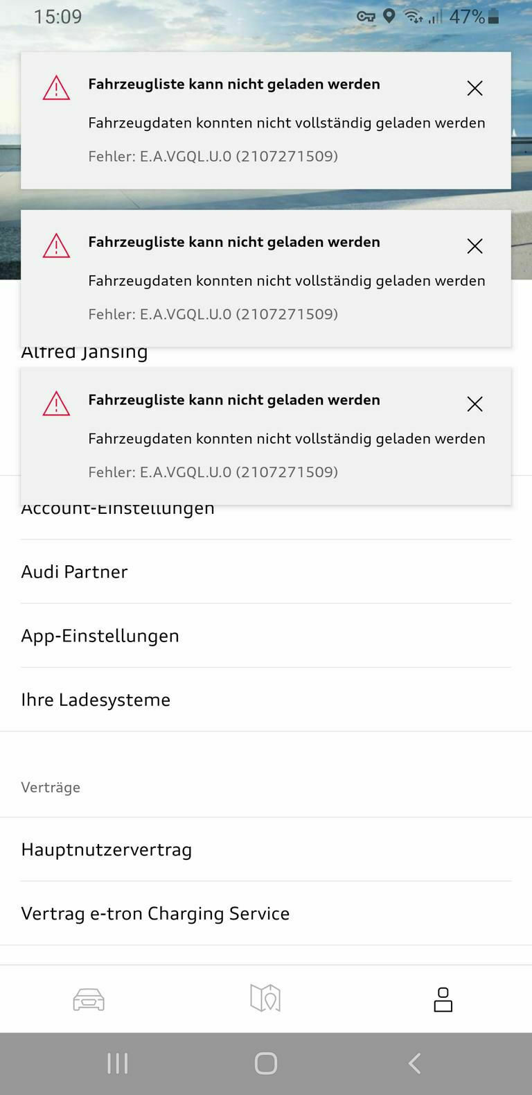 MyAudi App/Audi Connect Fehlermeldungen & Probleme