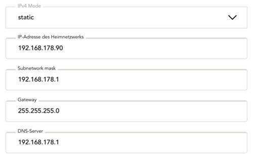 Config (Subnet und Gateway vertauscht)