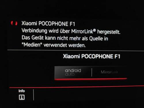 Auswahl Mirror Link wird bestätigt.