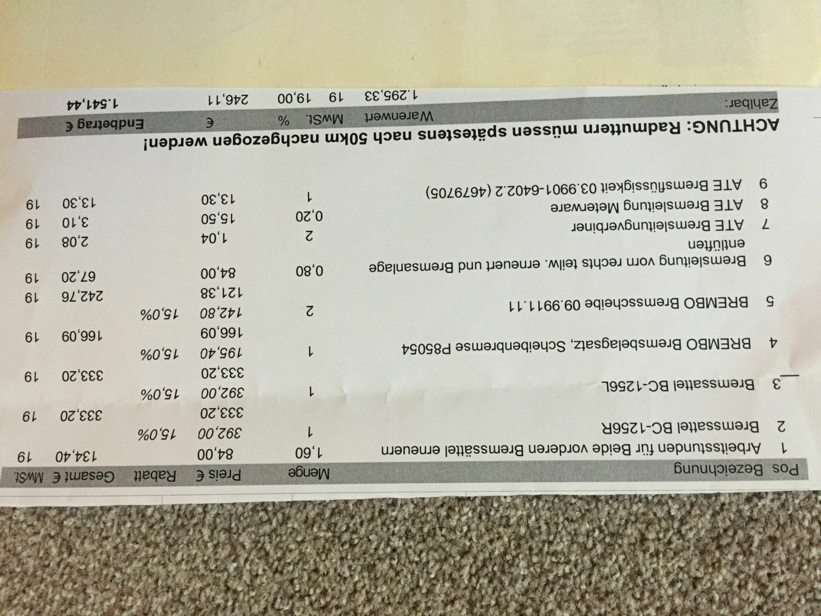 Bremsanlage Vorderachse erneuern