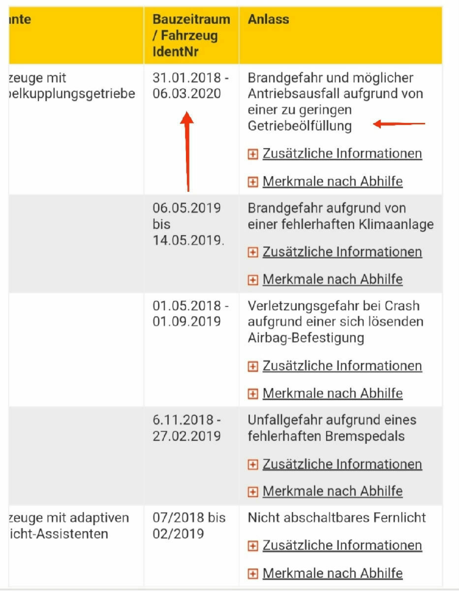 A35 Geräusch Lastwechsel
