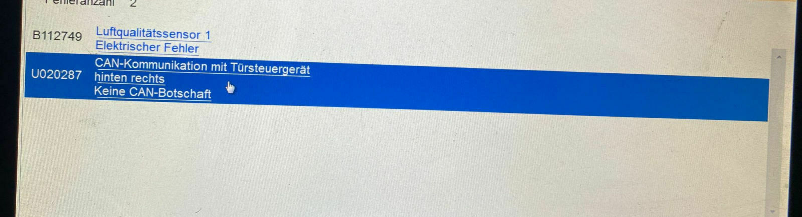 W205 Fehlermeldung, Tür ohne Funktion und mehr