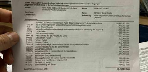 Volvo XC60 Leasingvertrag