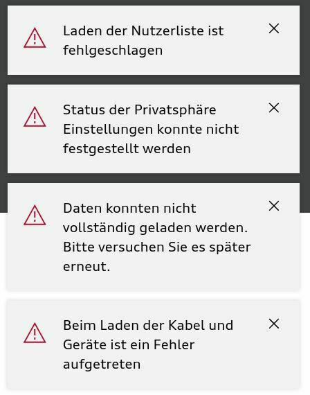 MyAudi App/Audi Connect Fehlermeldungen & Probleme