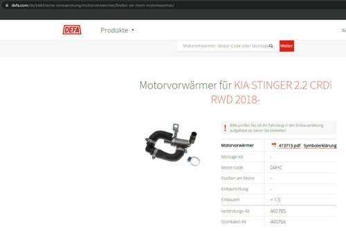 Motor-Vorwärmung für Diesel-Stinger