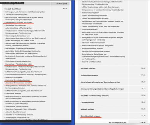 Service B - Kostenvoranschlag brutto