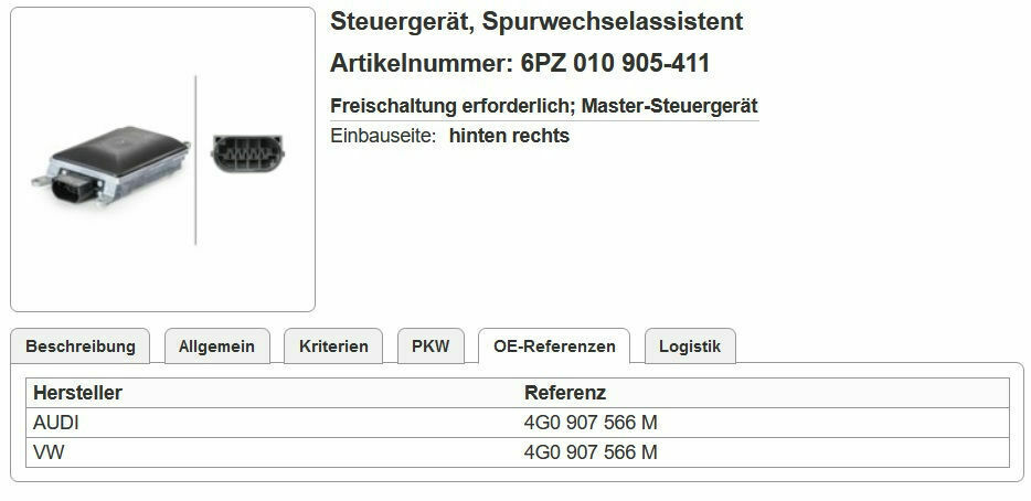 Ausfall ACC und Braking Guard u. a.