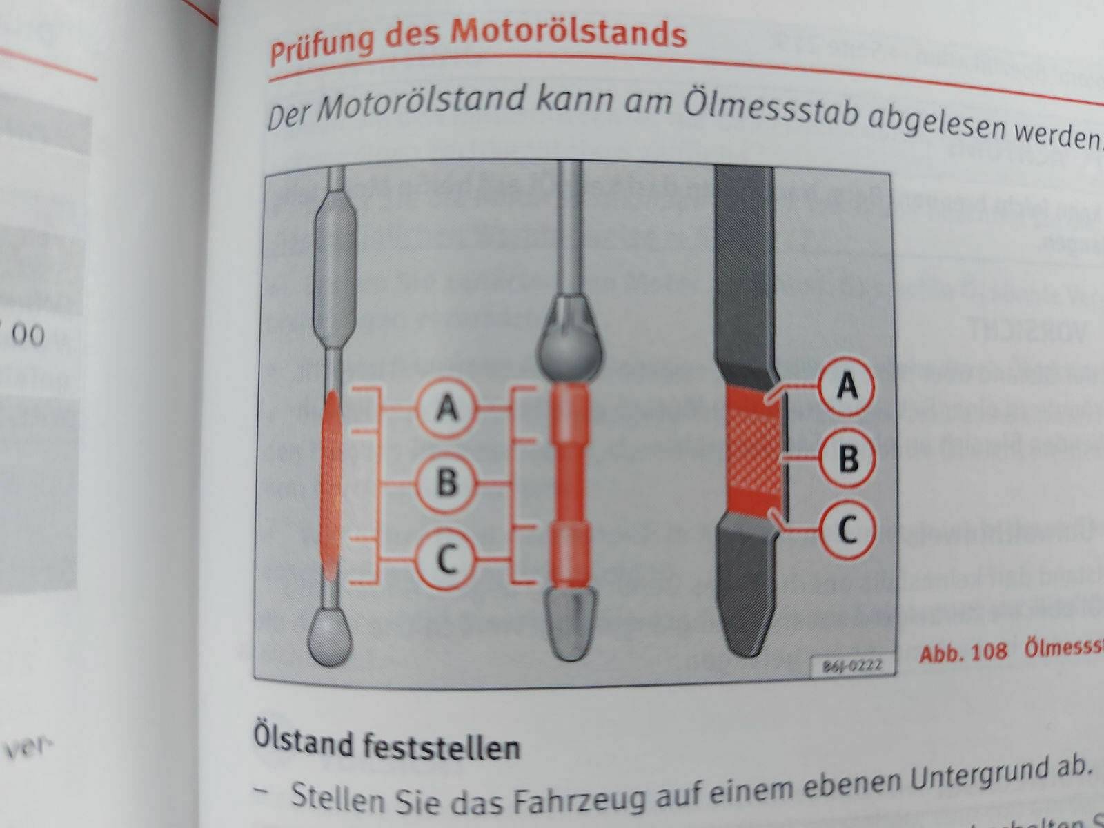 Wie misst man bei diesem Stab richtig den Ölstand?